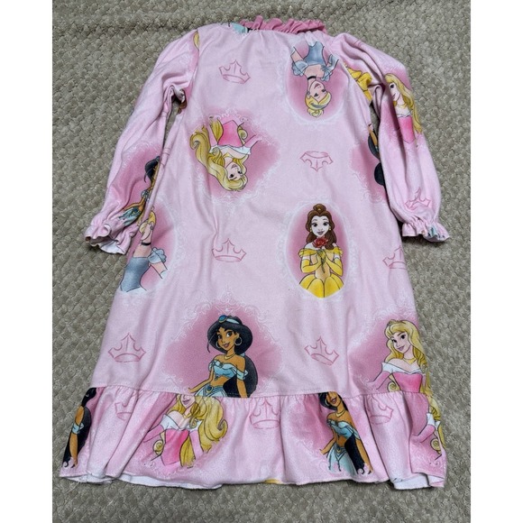 Disney Princess Pink Fleece Nightgown Girls Sz 4 Dress Pajamas PJS - Picture 3 of 4